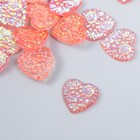 Декор для творчества пластик  "Сердце" голография розовый набор 20 шт 1,6х1,6 см - фото 301113822