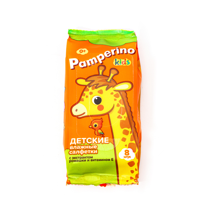 Влажные салфетки Pamperino Kids детские с ромашкой и витамином Е mix, 8 шт - Фото 1