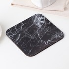 Подставка под горячее квадратная Дорого внимание «Черный мрамор», 15×15 см - Фото 2