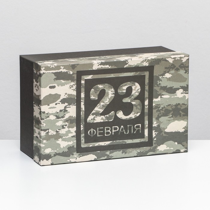 Подарочная коробка "23 февраля",прямоугольная ,27 х 17 х 11 см - Фото 1