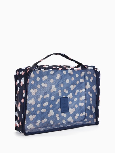 Дорожный набор органайзеров-косметичек на молниях, 6 в 1, с принтом, синий