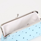 Косметичка на фермуаре, маленькая, с принтом, голубая - Фото 2