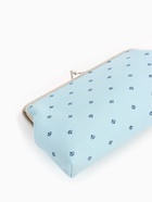 Косметичка на фермуаре, маленькая, с принтом, голубая - Фото 6