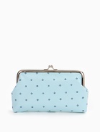 Косметичка на фермуаре, маленькая, с принтом, голубая - Фото 7