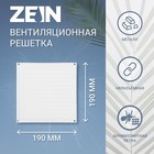 Решетка вентиляционная ZEIN Люкс РМ1919, 190 х 190 мм, с сеткой, металлическая, белая - фото 319303325