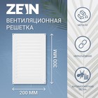 Решетка вентиляционная ZEIN Люкс РМ2030, 200 х 300 мм, с сеткой, металлическая, белая - фото 10295756