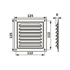 Решетка вентиляционная ZEIN Люкс РМ1212КР, 125 х 125 мм, с сеткой, металлическая, коричневая 9508836 - фото 13707582