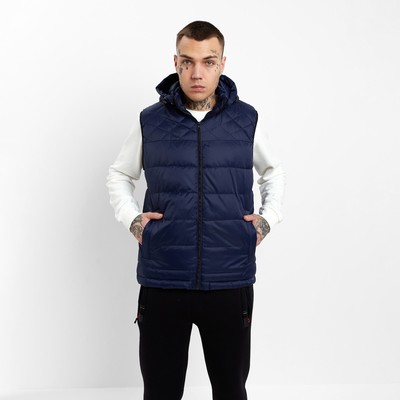 Жилет утепленный мужской, цвет тёмно-синий, размер 48