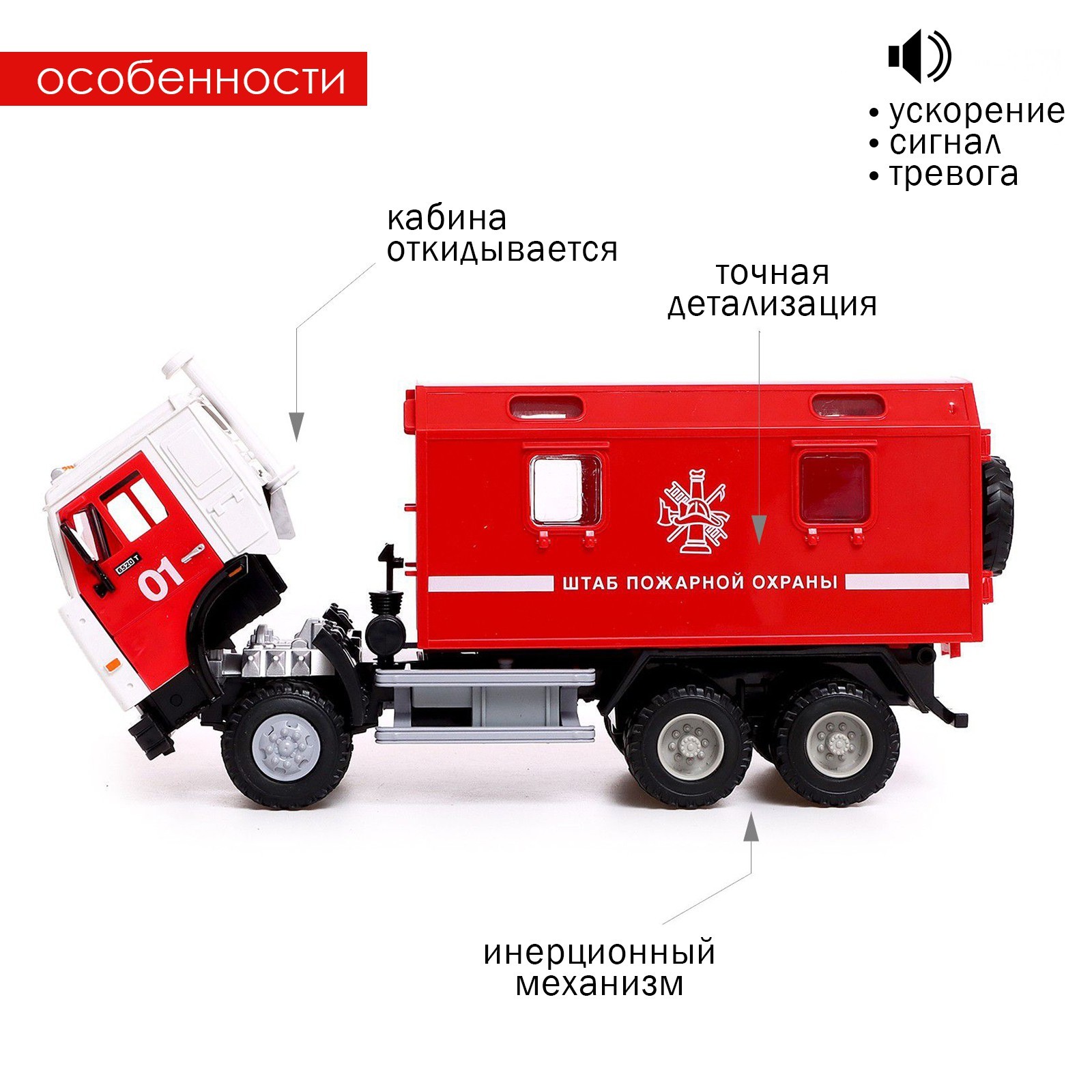 Грузовик «КАМАЗ. Пожарная охрана», инерционный, открываются двери, звуковые  и световые эффекты (9155675) - Купить по цене от 915.00 руб. | Интернет  магазин SIMA-LAND.RU