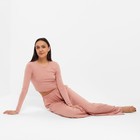 Комплект женский (лонгслив, брюки) MINAKU: Home collection цвет тёмно-бежевый, размер 46 - Фото 5