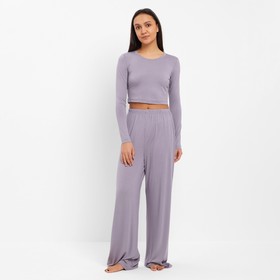 Комплект женский (лонгслив, брюки) MINAKU: Home collection цвет серый, размер 44