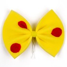 Карнавальный бант «Клоун», жёлтый с красным горохом, 25х20 см, поролон - фото 320442707