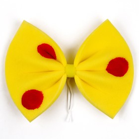 Карнавальный бант «Клоун», жёлтый с красным горохом, 25х20 см, поролон