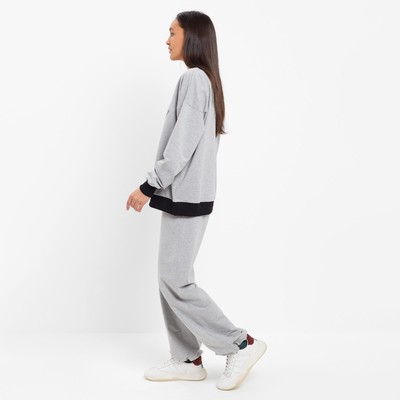 Костюм женский (свитшот, брюки) MINAKU: Casual Collection, размер 44, серый