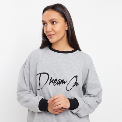 Костюм женский (свитшот, брюки) MINAKU: Casual Collection, размер 44, серый