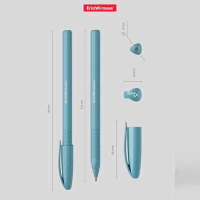 Ручка шариковая ErichKrause. U-108 Pastel Stick, синий стержень, узел 1 мм, МИКС