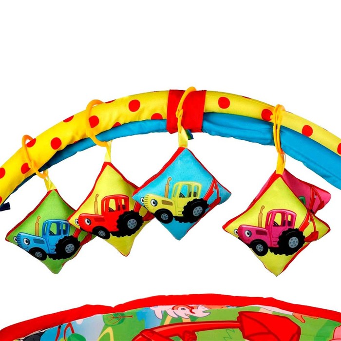 Развивающий коврик «Синий трактор», игрушки на подвеске, 85 × 85 см 60801