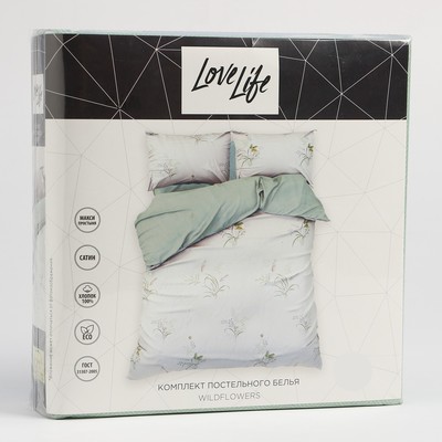 Постельное бельё LoveLife 1,5сп "Wildflowers" 143х215см, 150х225см, 50х70см-2шт, 100% хлопок, сатин, 125г/м²