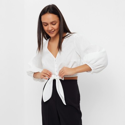 Топ женский MINAKU: Cotton collection цвет белый, р-р 44