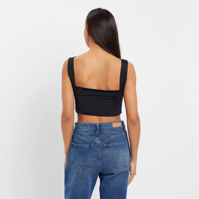 Топ женский MINAKU: Basic line, чёрный, кулирка, размер 40