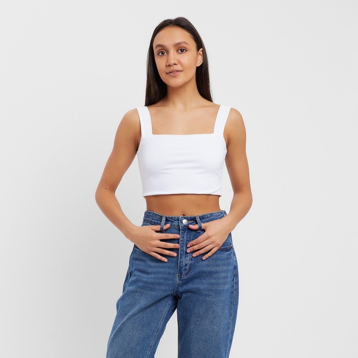 Топ женский MINAKU: Basic line, белый, кулирка, размер 40