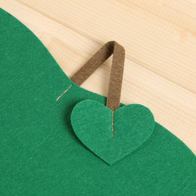 Коврик - сидушка для бани и сауны «Яблочко», 36×39 см, войлок, зелёный, «Добропаровъ»