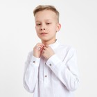 Рубашка для мальчика MINAKU цвет белый, рост 134 см - Фото 4