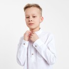 Рубашка для мальчика MINAKU цвет белый, рост 140 см 9463426 - фото 10297874