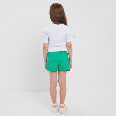 Шорты для девочки MINAKU: Cotton collection, зелёные, рост 140-146 см