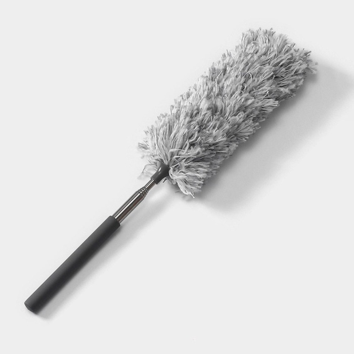 Щётка для удаления пыли, телескопическая ручка 37-81 см, насадка из микрофибры 17 см - Фото 1