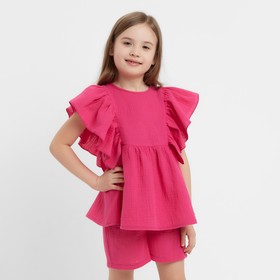 Комплект для девочки (блузка, шорты) MINAKU цвет фуксия, рост 104