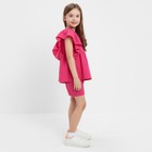 Комплект для девочки (блузка, шорты) MINAKU цвет фуксия, рост 128 - Фото 2