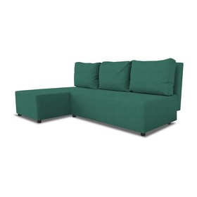 Угловой диван «Алиса», еврокнижка, велюр bingo, цвет green