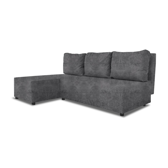 Угловой диван «Алиса», еврокнижка, велюр dakota, цвет grafit - Фото 1