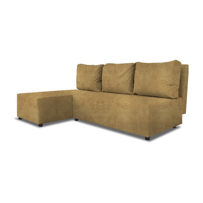Угловой диван «Алиса», еврокнижка, велюр dakota, цвет ochre - Фото 1