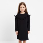 Платье с рюшей KAFTAN "Basic line" р.30 (98-104), черный - фото 319305178