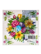 Пасхальные салфетки бумажные Art Bouquet «Букет на праздник», 3 слоя, 33х33 см, 20 шт - фото 24478070