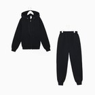Костюм для мальчика (толстовка/брюки), цвет чёрный, рост 146 см - Фото 11