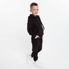 Костюм для мальчика (толстовка/брюки), цвет чёрный, рост 146 см - Фото 5