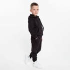 Костюм для мальчика (толстовка/брюки), цвет чёрный, рост 152 см - Фото 4