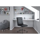 Кресло офисное Chairman 030, без подлокотников, на колёсиках, экокожа, цвет чёрный/хром - Фото 1