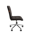 Кресло офисное Chairman 030, без подлокотников, на колёсиках, экокожа, цвет чёрный/хром - Фото 3