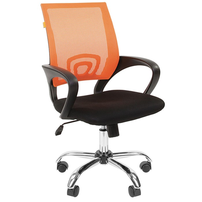 Кресло офисное "Chairman" 696 TW хром, оранжевое - Фото 1
