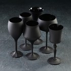 Набор бокалов для вина «Магнолия», 350 мл, цвет чёрный - фото 2205117