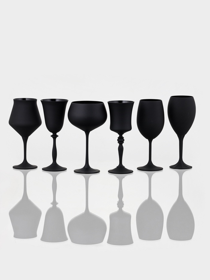 Набор бокалов для вина «Магнолия», 350 мл, хрустальное стекло, чёрный - Фото 1