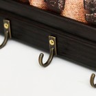 Ключница настенная «Моя крепость», крючки декоративные, 19×24 см венге - фото 42264673