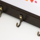 Ключница настенная «Улыбайся», крючки декоративные, 17×22 см, венге - фото 28483005