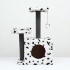 Домик для кошек с когтеточкой, 35×45×75 см, квадратный, 3х-этажный, ковролин, цвет МИКС - Фото 3