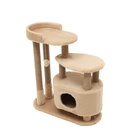 Домик для кошек с когтеточкой, 80×33×91 см, овальный, с площадкой, джут, цвет МИКС - Фото 7