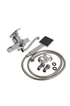 Смеситель для ванны ZEIN Z2245, короткий излив, картридж 35 мм, с душевым набором, хром - фото 805354360